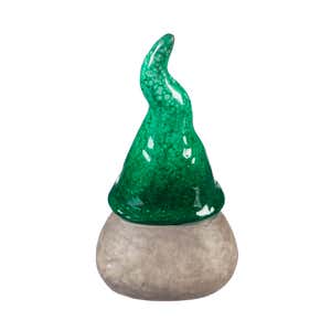 Green Ceramic Lady Gnome Garden Statuary