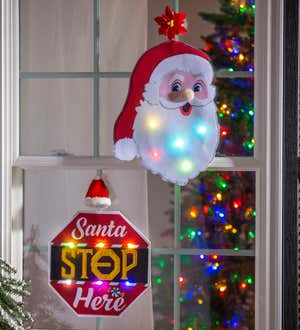 Jolly Santa LED Window Décor