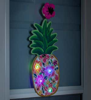 Patterned Pineapple LED Window Décor