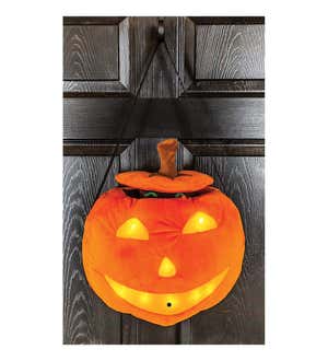 Jack-O-Lantern Black Cat Burlap Motion Door décor