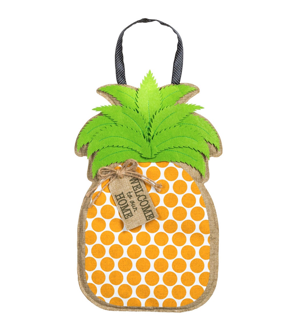 Pineapple Greeting Burlap Door Décor