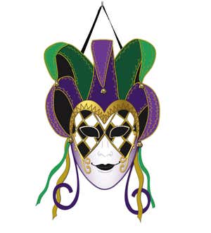 Mardi Gras Jester Mask Door Decor