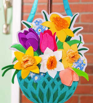 Spring Floral Basket Door Décor