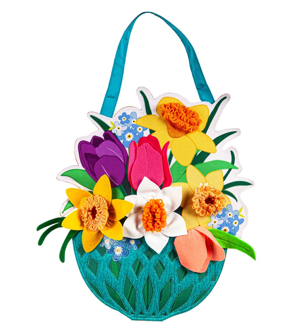 Spring Floral Basket Door Décor