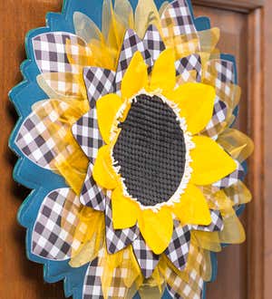 Sunflower with Checks Door Décor