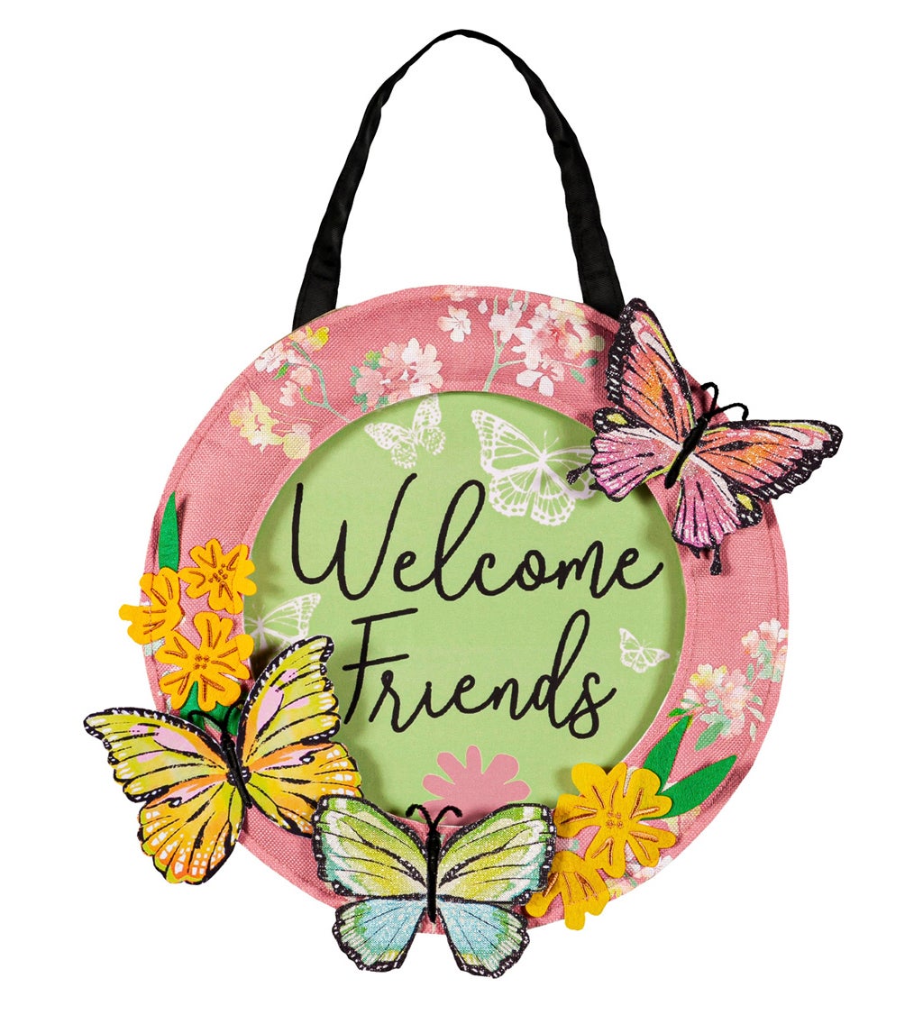 Welcome Friends Butterfly Door Dr