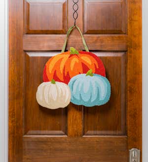 Pumpkin Trio Hooked Door Decor