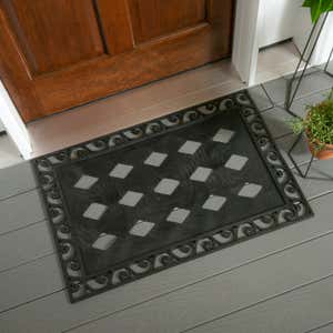 Cutout Scroll Embossed Floor Mat Tray, 36" x 24"