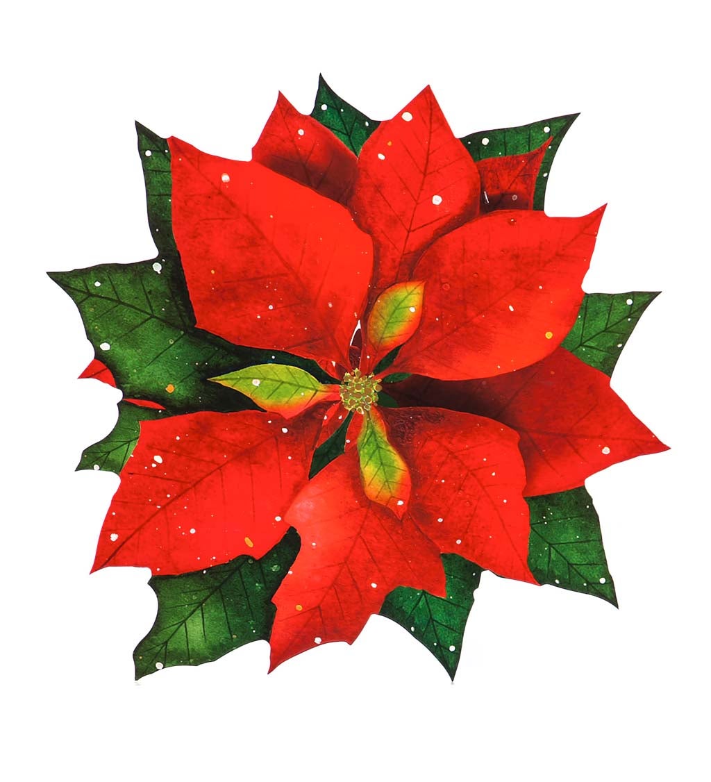 Vinyl Coated Solid Poinsettia Placemat Set of 4