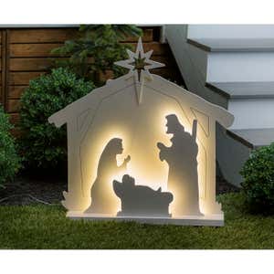 LED Nativity Polywood Garden Statuary