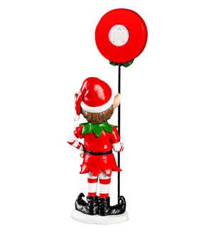 24"H LED Battery Operated Santa's Elf Helper Garden Statue