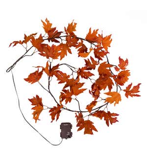 Indoor/Outdoor Maple Lighted Garland with 24 Lights Battery Operated, 6'L
