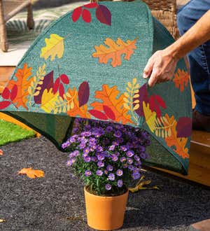 Fall Leaves Tented Plant Cover, 22-inch