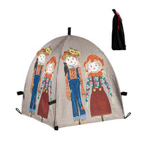 Scarecrow Couple Tented Plant Cover, 22-inch