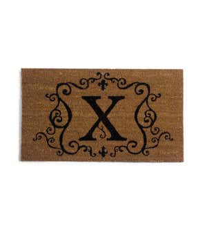 Monogram 'X' Decorative Coir Mat , 16" x 28"