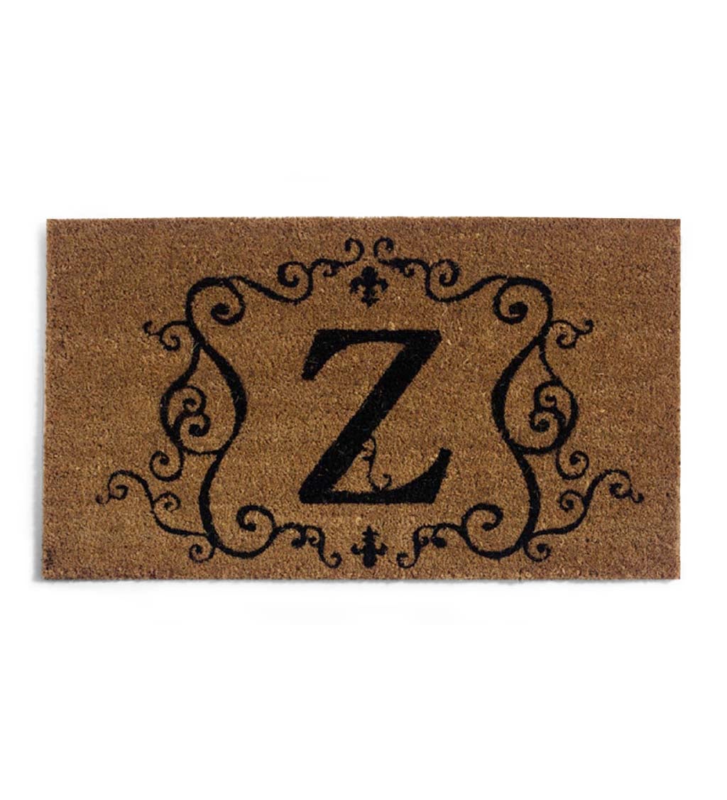 Monogram 'Z' Decorative Coir Mat , 16" x 28"