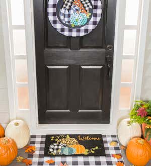 Mixed Print Pumpkins Coir Mat