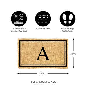 Monogram "A", Woven Coir Mat, 30 X 18"