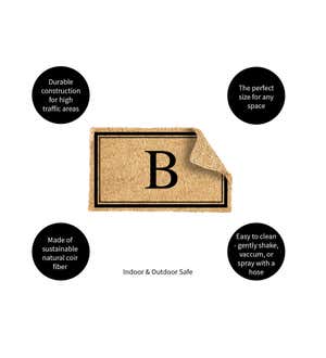Monogram "B", Woven Coir Mat, 30 X 18"