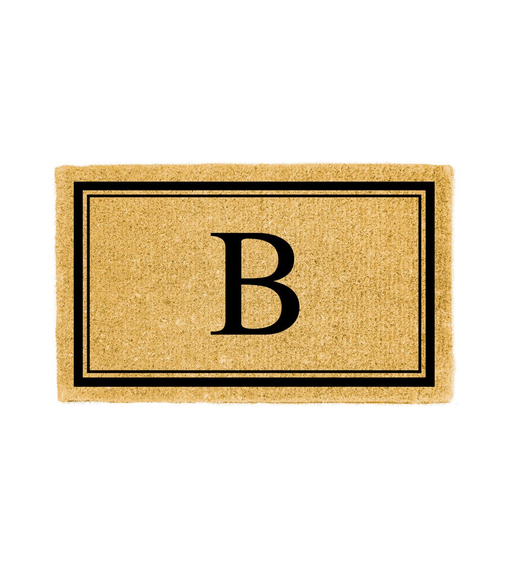 Monogram "B", Woven Coir Mat, 30 X 18"