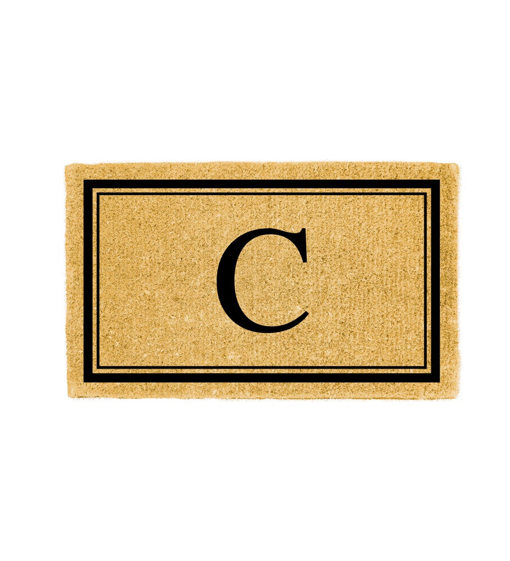 Monogram "C", Woven Coir Mat, 30 X 18"