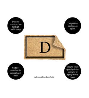 Monogram "D", Woven Coir Mat, 30 X 18"