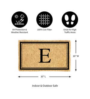 Monogram "E", Woven Coir Mat, 30 X 18"
