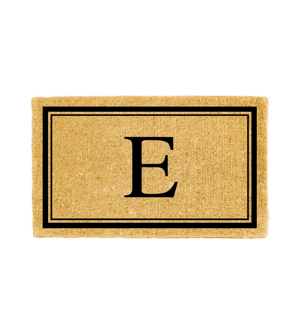 Monogram "E", Woven Coir Mat, 30 X 18"