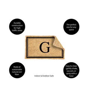 Monogram "G", Woven Coir Mat, 30 X 18"