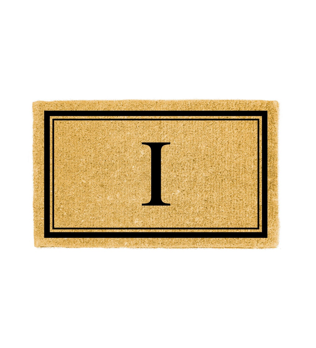Monogram "I", Woven Coir Mat, 30 X 18"