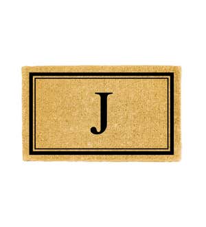 Monogram "J", Woven Coir Mat, 30 X 18"