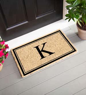 Monogram "K", Woven Coir Mat, 30 X 18"