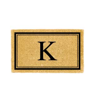 Monogram "K", Woven Coir Mat, 30 X 18"