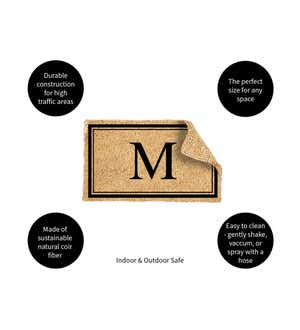 Monogram "M", Woven Coir Mat, 30 X 18"