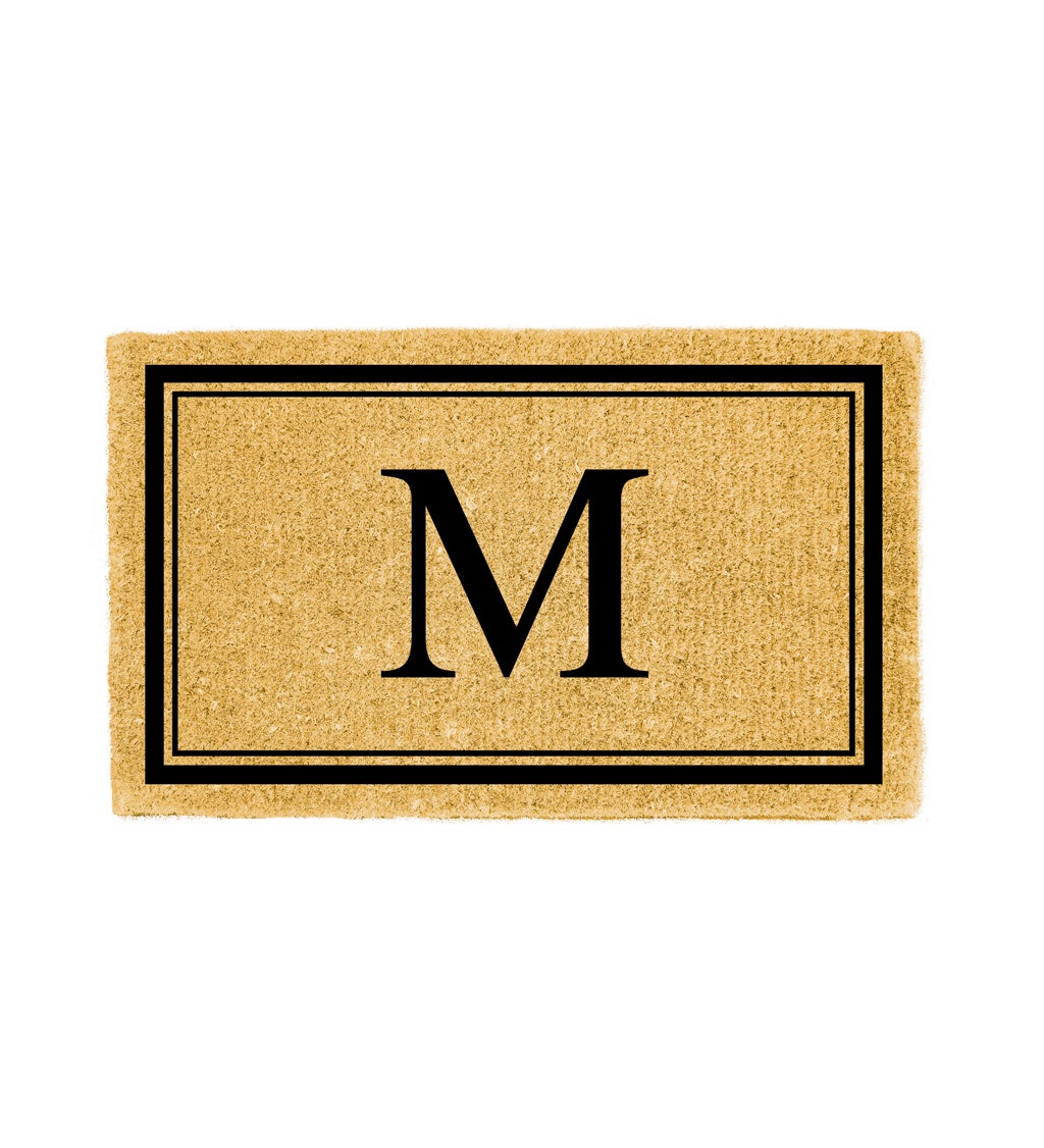 Monogram "M", Woven Coir Mat, 30 X 18"
