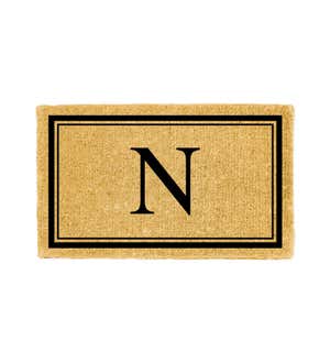 Monogram "N", Woven Coir Mat, 30 X 18"