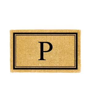 Monogram "P", Woven Coir Mat, 30 X 18"