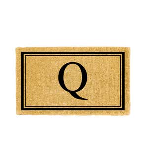 Monogram "Q", Woven Coir Mat, 30 X 18"