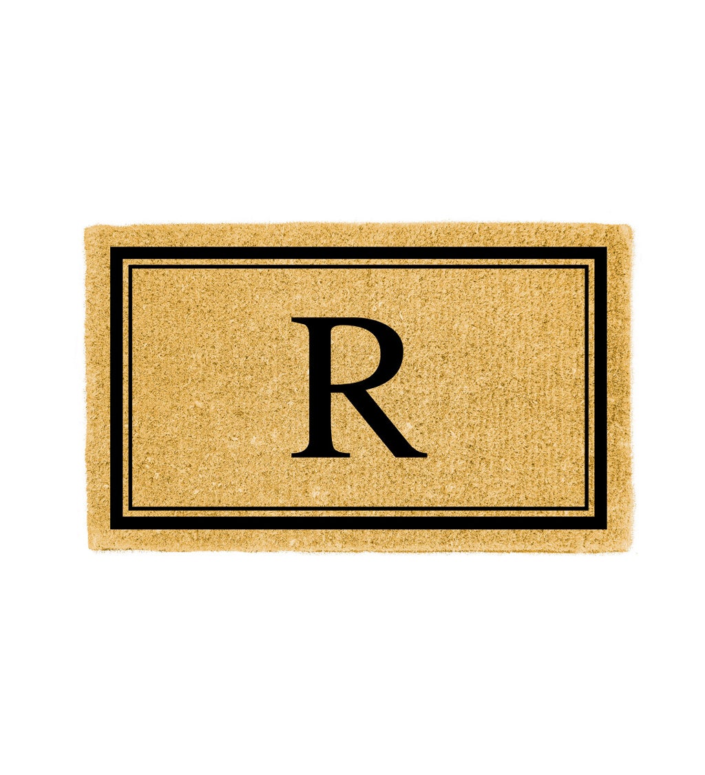 Monogram "R", Woven Coir Mat, 30 X 18"