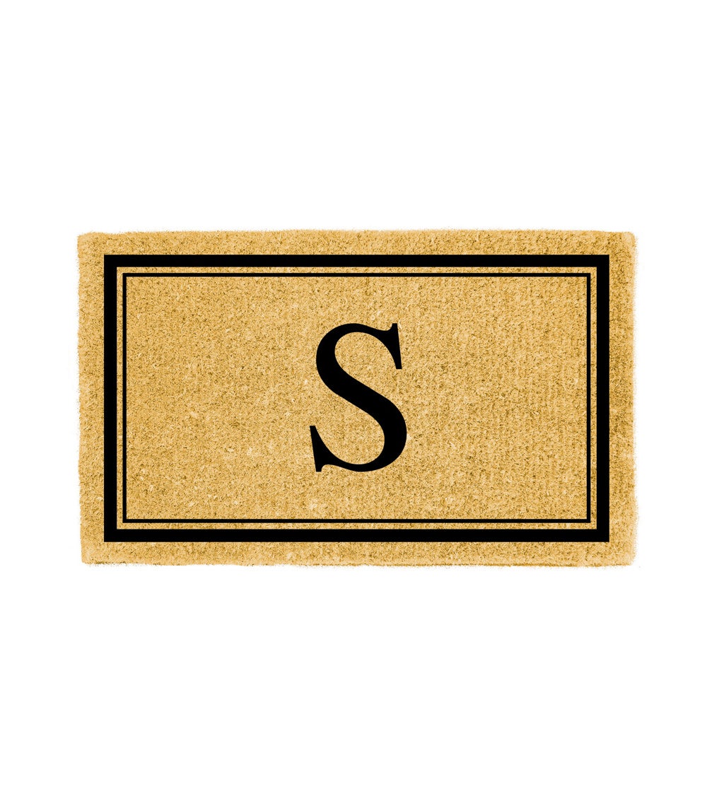 Monogram "S", Woven Coir Mat, 30 X 18"