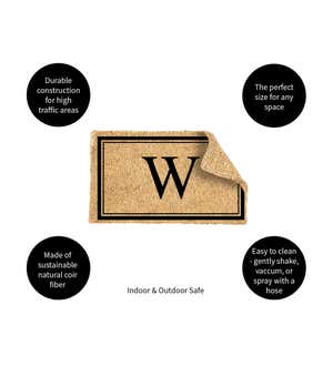 Monogram "W", Woven Coir Mat, 30 X 18"