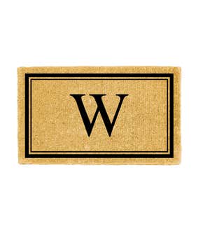 Monogram "W", Woven Coir Mat, 30 X 18"