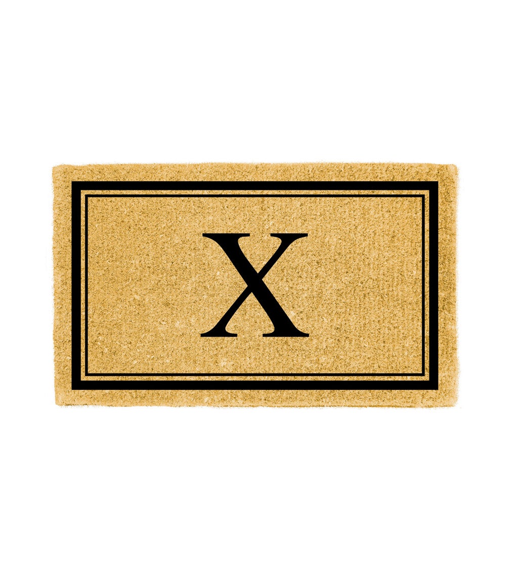 Monogram "X", Woven Coir Mat, 30 X 18"