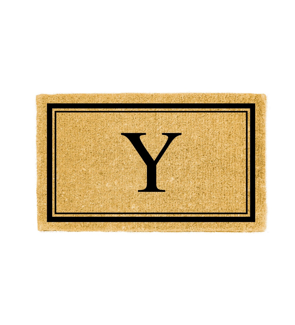 Monogram "Y", Woven Coir Mat, 30 X 18"