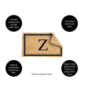 Monogram "Z", Woven Coir Mat, 30 X 18"