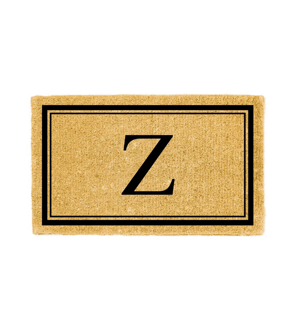 Monogram "Z", Woven Coir Mat, 30 X 18"