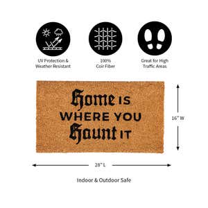 Halloween Greeting Coir Mat, Home Is Where You Haunt It