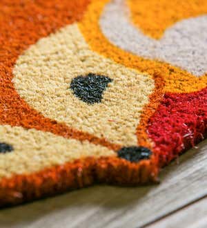 Fox-Shaped Welcome Coir Doormat