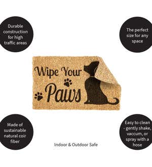 Wipe Your Paws Dog, Woven Coir Mat, 30 x 18"