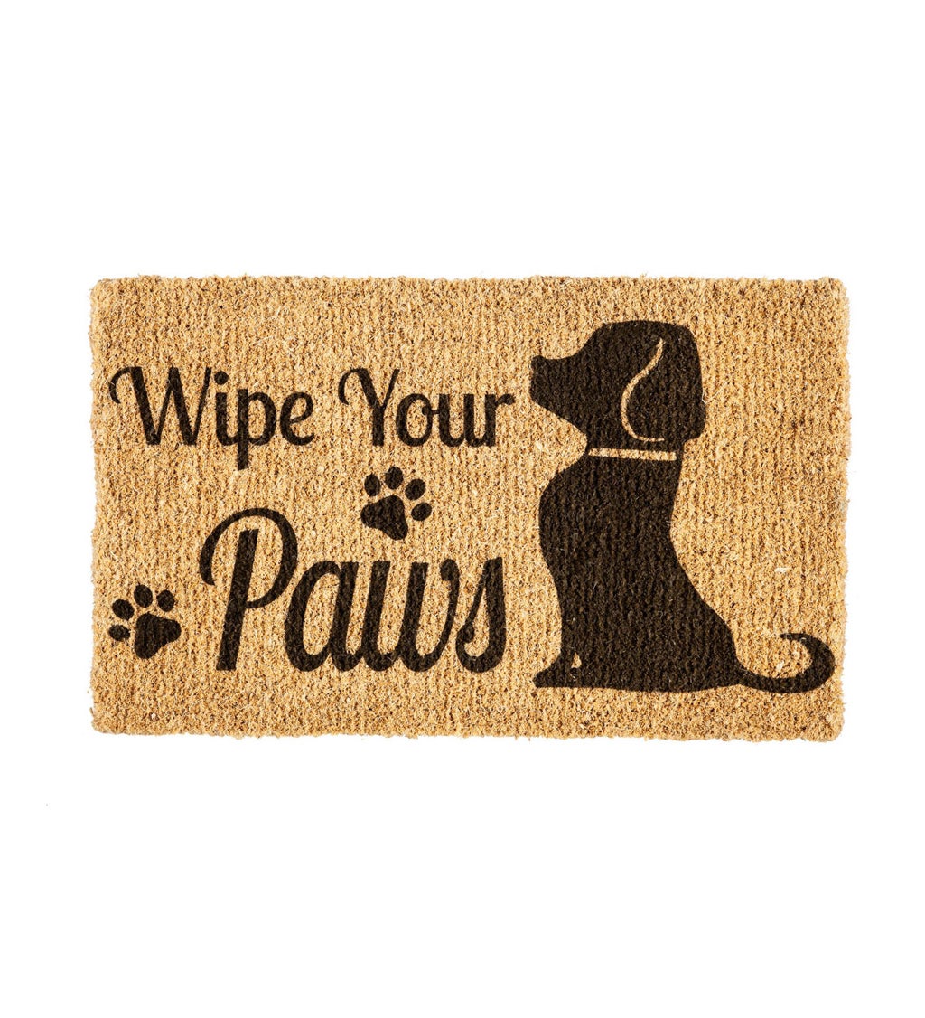 Wipe Your Paws Dog, Woven Coir Mat, 30 x 18"